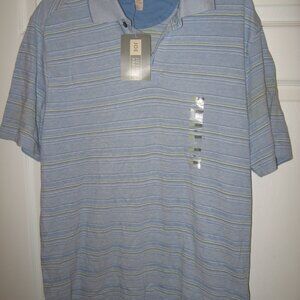 Joseph Abboud Blue Striped Polo Shirt Men's Size Medium New w/ Tags